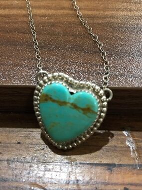 Turquoise Heart Pendant Necklace - Unbranded